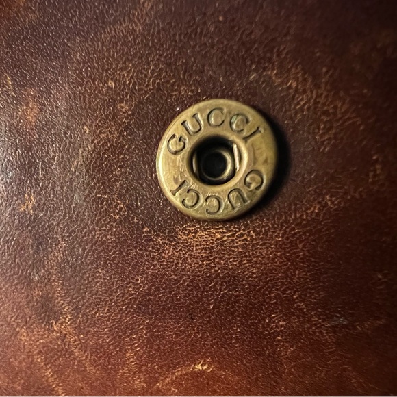 GUCCI Vintage Distressed Brown Fold Over Leather Wallet Multiple Slots Rare - Picture 13 of 15